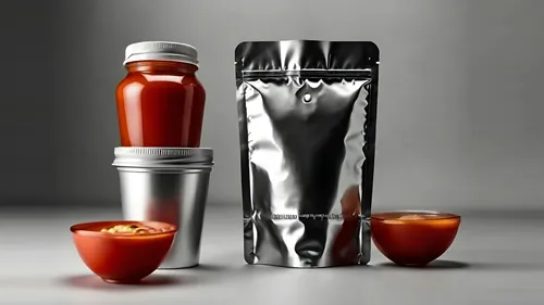 Viscous food packaging including tomato sauce, edible oil, and salad dressing filled by precision piston filler